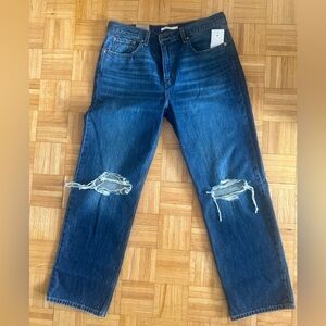 Levi's Women's Distressed Straight Leg Jeans - Jean Blue